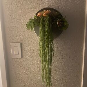 Green and Pink Succulent Wall Accent